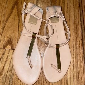 Dolce vita nude and gold strap sandals (sz 7.5)